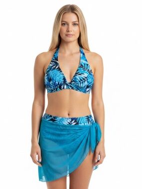 Tropical Blue Two Piece Tankini Swimsuit Women’s 3XL